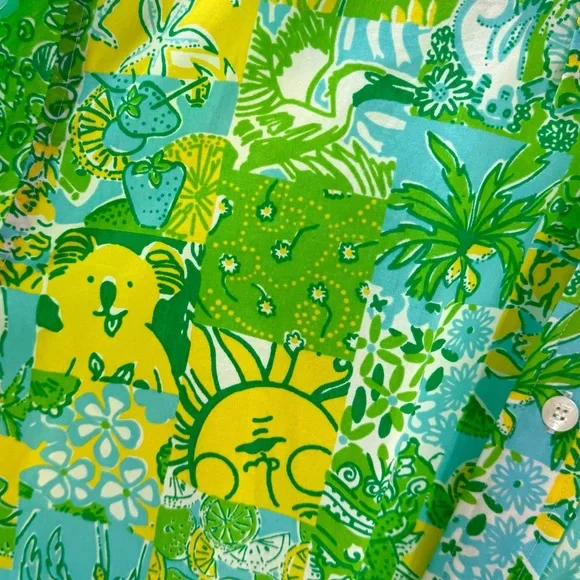 Colorful Green and Yellow Men's Shirt - Picture 14 of 14